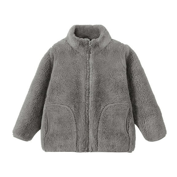 dmqupv Kids Jackets Boys Toddler Jacket Kids Baby Boy Cute Zipper Solid Thick Hooded Warm Coat Outwear Grey,Size for 8-9 Years
