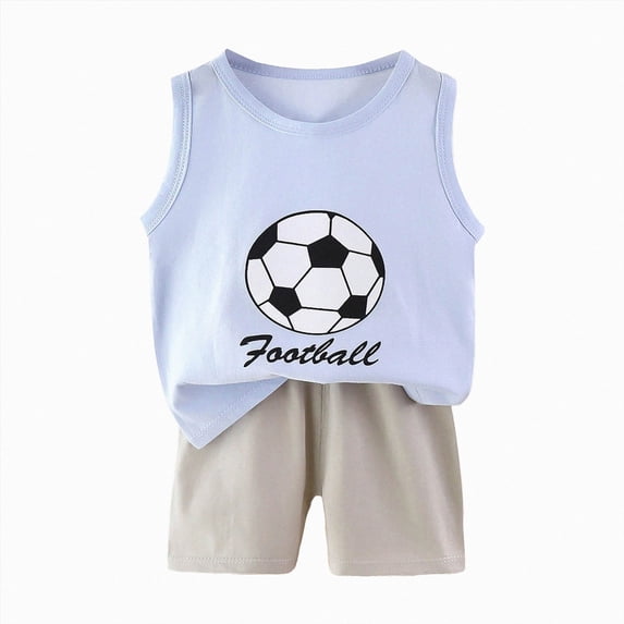 dmqupv Kids Pajama Boy Clothes Toddler Baby Boys Summer Outfits Sleeveless T Shirt Shorts Set Sky Blue,5-6 Years