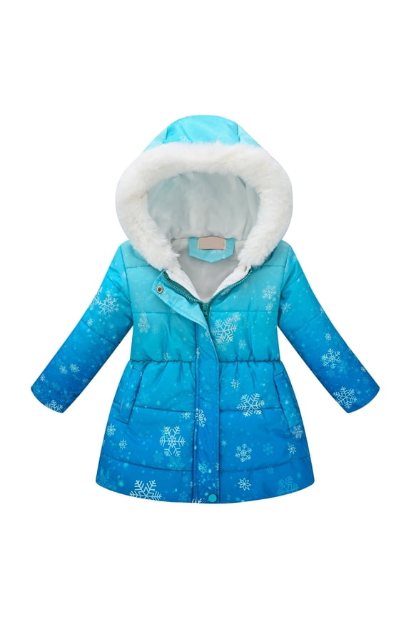 Kids Rain Coat Kids Girls' Trench Coat Jacket Warm Girls Windproof Winter Toddler Baby Girls& Fall Winter Outerwear Peacoat Sky Blue,Size for 4-5 Years