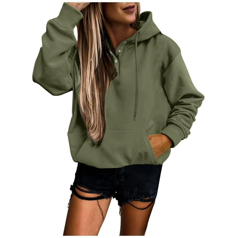 dmqupv Large Hoodies for Women Oversized Sweatshirts for Women Crewneck  Long Sleeve Shirts Tunic Tops for Leggings Green XXL 