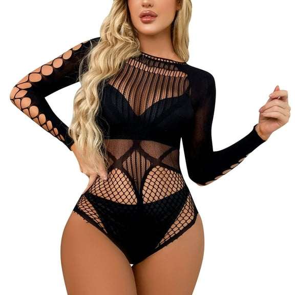 dmqupv Lingerie for Women Plus Size Lingerie for Women Lace Bodysuit Teddy Lingerie One Piece Black One Size