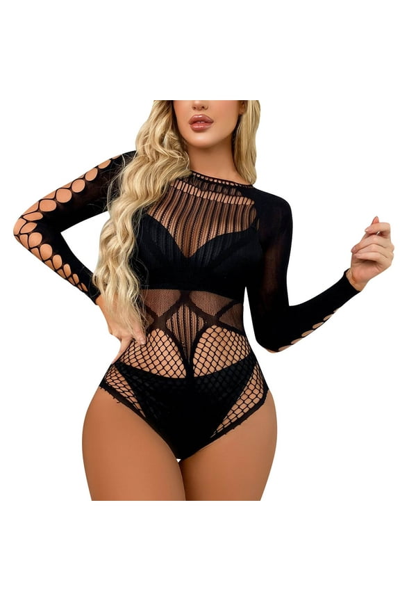 Lingerie for Women Plus Size Lingerie for Women Lace Bodysuit Teddy Lingerie One Piece Black One Size