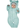 thumbnail image 1 of dmqupv Long Sleeve Romper Baby Boy Baby Footed Hooded Coat Bear Jumpsuit Ears Girl Clothes for Baby Boy Mint Green 3-6 Months, 1 of 3