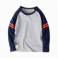 thumbnail image 1 of dmqupv Long Sleeve Toddler Shirt Boys Long Sleeve Shirts Kids Fashion Fall Tops Crewneck Color Block Tees Grey,8-10 Years, 1 of 8