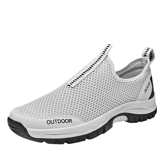 dmqupv Men's Walking Shoes Sock Sneakers - Mesh Slip on Air Cushion Mens Shoes Sneaker Slippers for Men Size 14 White 10