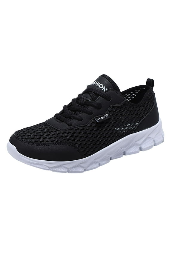 Mens Sneakers Size 14 Extra Wide Fashion Summer Men Sneakers Mesh Breathable Comfortable Men Sneakers Black 10.5