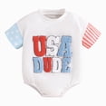 thumbnail image 1 of dmqupv Newborn 4th of July Outfit Newborn Baby Boy 4th of July Outfit US Flag Embroidery Romper One Piece Jumpsuit Bodysuit White,9-12 Months, 1 of 7
