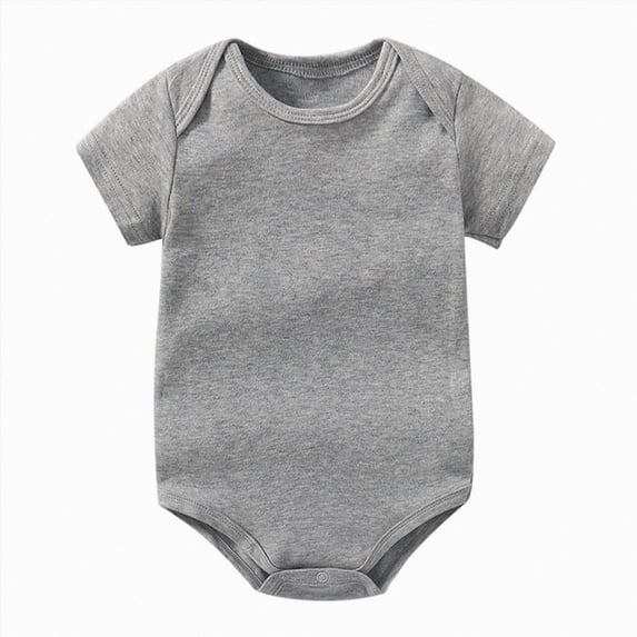 dmqupv Newborn Girl Clothes Infant Baby Boy Short Sleeve Romper 3 6 12 18 Months Striped Jumpsuit Shirt Bodysuit Tops Grey,12-18 Months
