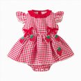 thumbnail image 1 of dmqupv Newborn Girl Clothes Ruffle Bubble Romper for Baby Girl One Piece Shorts Jumpsuit Summer Outfit & Dress for Infants 0-18M Red,12-18 Months, 1 of 7