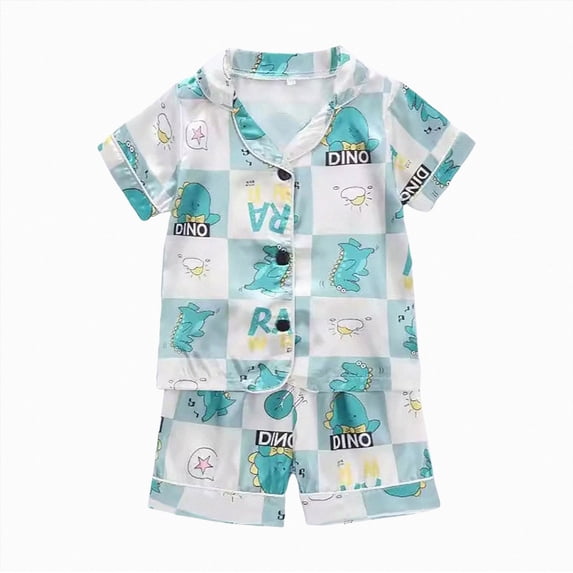 dmqupv Pajamas for Kids Girls Pajamas Set for Kids Pajamas 2 PCS Short Sleeve Top and Shorts Pants for Toddler Girls Clothes Mint Green,4-5 Years