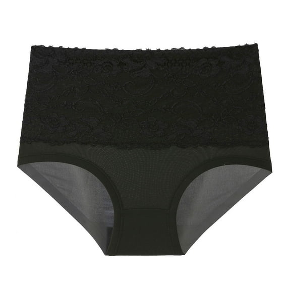 dmqupv Panties for Women Pack Cotton Womens Cotton Underwear High Waisted No Muffin Top Full Briefs Soft Stretch Breathable Ladies Panties for Women Black 6XL