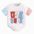 thumbnail image 1 of dmqupv Patriotic Baby Clothes Baby Boy 4th of July Toddler Baby Boy Outfit Sleeveless Infant Romper Newborn Clothes White,9-12 Months, 1 of 7