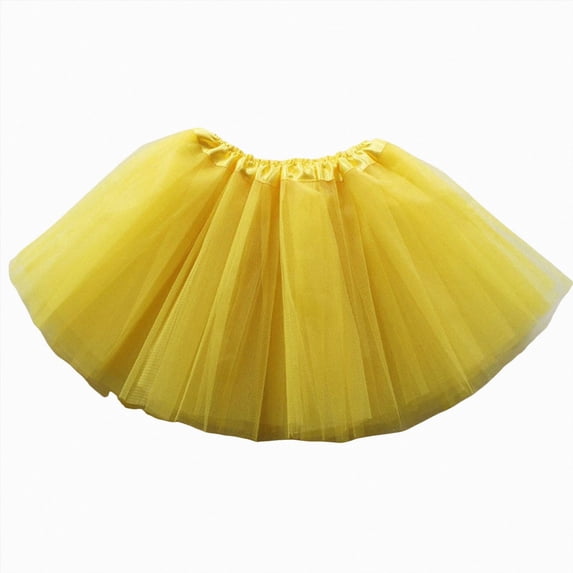dmqupv Rainbow Tutu Tutu for Toddler Girls Tulle Ballet Dance Skirt Princess Baby Dress Up Birthday Party 3 Layers Light Yellow,3-8 Years