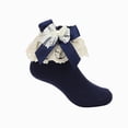 thumbnail image 1 of dmqupv Ruffle Socks Toddler Baby Socks Toddler Socks Floor Socks Lace Socks with Ripple Cuffs and Ruffle Socks for Toddler Girls Navy,5-6 Years, 1 of 5