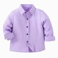 thumbnail image 1 of dmqupv School Shirts for Boys Collared Shirt Long Sleeve Performance Stretch Print Active Casual Shirts for Boys Purple,3-4 Years, 1 of 5