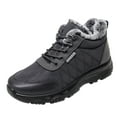 thumbnail image 1 of dmqupv Shoes Man Flat Toe Lace Up Winter Snow Shoes Non Slip Boots Round Warm Slip on Snow Boots for Men Size 15 Grey 9, 1 of 2