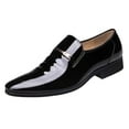 thumbnail image 1 of dmqupv Shoes Men Leather Sole Classic Style Mens Shoes Fashion Metal Strip Decoration Business Boot Leather Men Shoes Black 9, 1 of 4