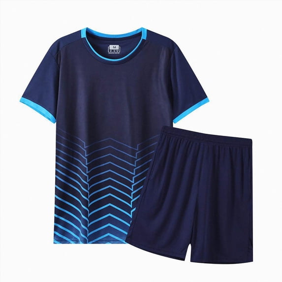 dmqupv Shorts Sets for Boys 2 PCS Outfits with Skin Friendly Summer Short Sleeve Tee and Shorts Kids Summer Clothing Sets Blue,5-6 Years