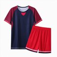 thumbnail image 1 of dmqupv Shorts for Toddler Boys Active Boys Short Sets 2 Piece Short Sleeve T-Shirt and Shorts Boys Athletic Sets Navy,5-6 Years, 1 of 4