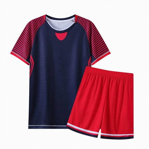 dmqupv Shorts for Toddler Boys Active Boys Short Sets 2 Piece Short Sleeve T-Shirt and Shorts Boys Athletic Sets Navy,5-6 Years