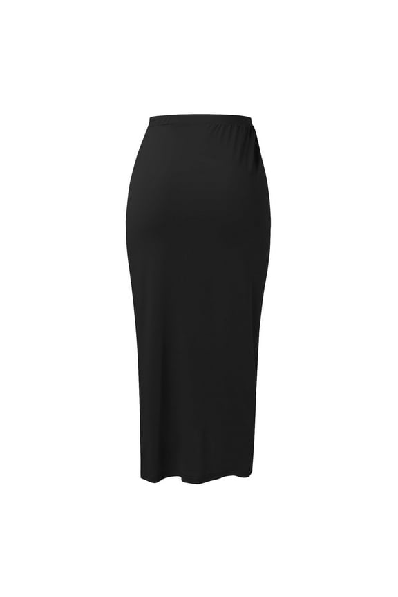 Silk Skirts Wrap Women's Draped Skirt High Waist Slit Maxi Solid Elastic Asymmetrical Casual Skirt Split Skirt Black Medium