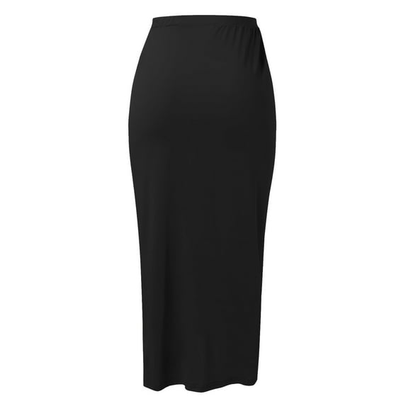 dmqupv Silk Skirts Wrap Women's Draped Skirt High Waist Slit Maxi Solid Elastic Asymmetrical Casual Skirt Split Skirt Black XX-Large