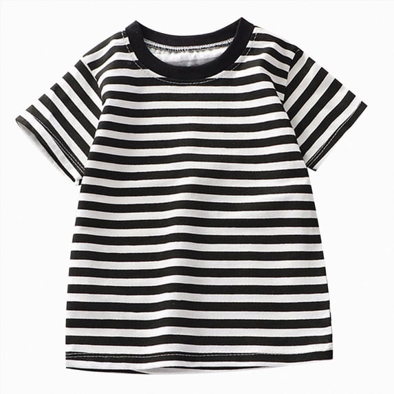 dmqupv Summer Clothes Girls Summer Tops Teen Short Sleeve T Shirts Kids Soft Casual Basic Crewneck Tees Black,4-5 Years