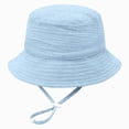 thumbnail image 1 of dmqupv Sun Hat Toddler Baby Sun Hat Kids Summer Beach Adjustable Beach Hats with Bucket Wide Brim for Boys Girls Grey,6-12 Months, 1 of 3