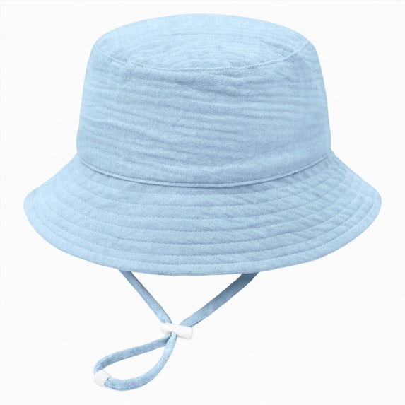 dmqupv Sun Hat Toddler Baby Sun Hat Kids Summer Beach Adjustable Beach Hats with Bucket Wide Brim for Boys Girls Grey,6-12 Months