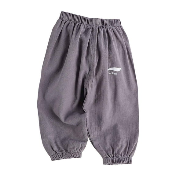 dmqupv Sweatpants Boy Baggy Boys Dress Pants Kids Elastic Waist Straight Leg Uniform Pants Casual Trousers with Pockets Grey,Size for 4-5 Years