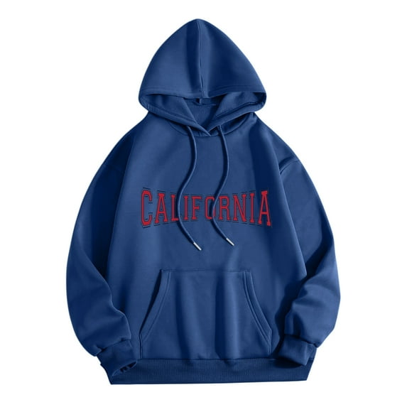 dmqupv Sweatshirts for Men Zipper Front Men's Loose Fit Midweight Graphic Sweatshirt Blue XL