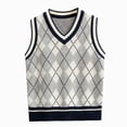 thumbnail image 1 of dmqupv Teen Girl Top Girls Sweaters Vest Lightweight Sleeveless Cable Knit Sweater Button Down Knitwear Tank Tops Grey,1-2 Years, 1 of 5