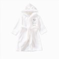thumbnail image 1 of dmqupv Toddler Bath Robe Girls Fleece Hooded Robes Soft Fuzzy Bathrobe Warm Plush Fluffy Bath Robe for Kids White,2-3 Years, 1 of 5