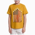 thumbnail image 1 of dmqupv Toddler Boy 4th of July Shirt Boys Childrens Fourth of July Short Sleeve Tee American Flag Holiday Clothes Yellow,3-4 Years, 1 of 4