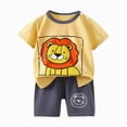 thumbnail image 1 of dmqupv Toddler Boy Clothes Summer Toddler Kids Baby Boy Summer Clothes 1T 2T 3T 4T 5T Boys Outfit Short Sleeve Shirt Top Shorts Set Light Blue,3-6 Months, 1 of 3