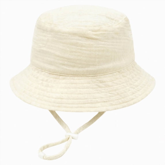 dmqupv Toddler Boy Sun Hat Toddler Baby Sun Hat Kids Summer Beach Adjustable Beach Hats with Bucket Wide Brim for Boys Girls Beige,6-12 Months