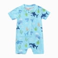 thumbnail image 1 of dmqupv Toddler Boy Swim Newborn Infant Baby Boys Swimsuit One Piece Cartoon Print Bodysuit Toddler Cute Bathing Suit Light Blue,2-3 Years, 1 of 7