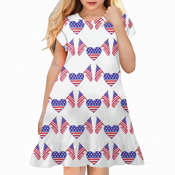 dmqupv Toddler Girl 4th of July Shirts Sleeveless Back Bowknot Dress for Toddler Girls, Lightweight and Breathable Baby Girl Summer Clothing Pink,5-6 Years