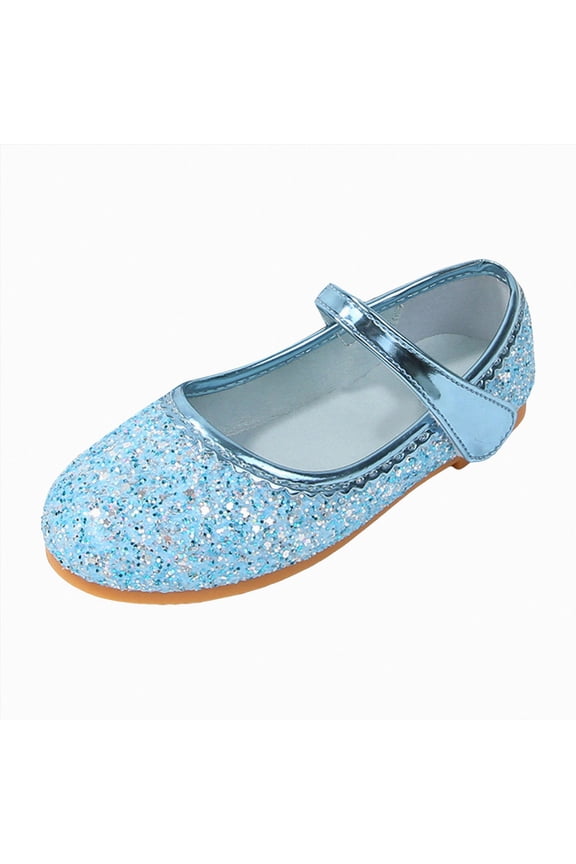 Toddler Girl Dress Shoes Girls Dress Shoes Flower Girl Ankle Strap Wedding Party School Toddler Little Big Kid Shoes Blue,US 11.5