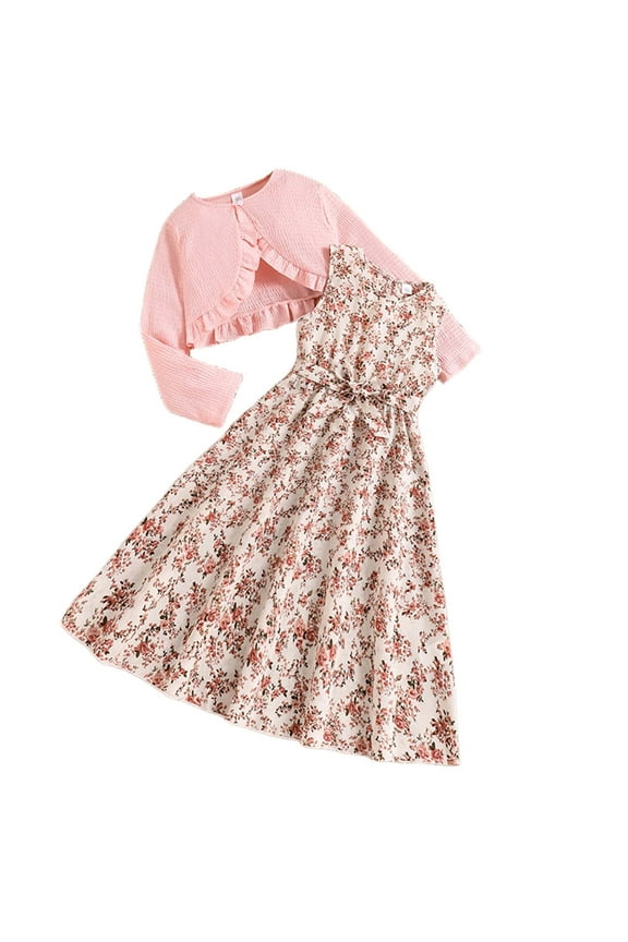 Toddler Girl Long Sleeve Outfit Set Girls 2 Piece Outfits Dresses Hoodie Clothing Set Plaid Dress Crop Top Sweatshirt Fall Winter Clothes Red,Size for 8-9 Years