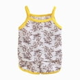 thumbnail image 1 of dmqupv Toddler Girl Pajamas Girls Pajamas Ruffle Tank Top and Shorts Sets Soft Cute 2 Piece Sleepwear for Kids Yellow,3-4 Years, 1 of 5