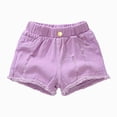 thumbnail image 1 of dmqupv Toddler Girl Shorts Girls' High Waist Shorts Casual Ruffle Shorts with Pockets Kids Summer Clothes Purple,5-6 Years, 1 of 4