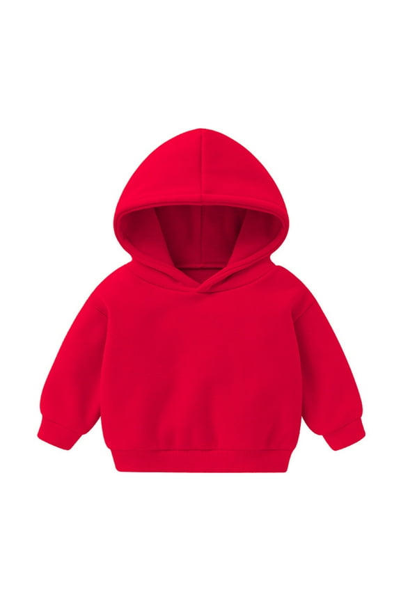 Toddler Hoodies Unisex Clothing Toddler Boys Girls Pullover Sweatshirt Children Solid Plus Babies Hooded Color Top Girls Tops Girl Hoodies Toddlers Red,3-4 Years