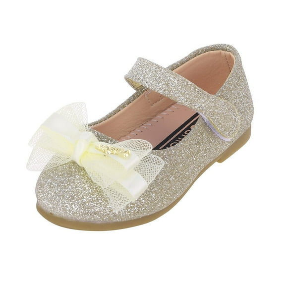 dmqupv Toddler Shoes Girl 6 Girl Single Kids Leather Bling Toddler Butterfly Knot Lace Baby Shoes Baby Boy Fancy Shoes Shoes Gold 8