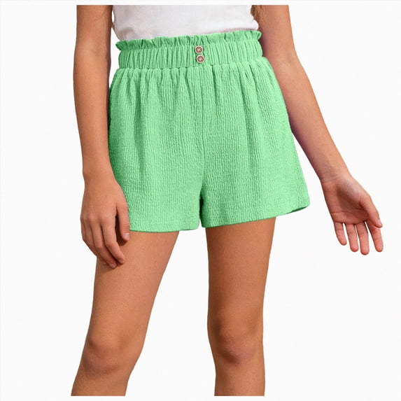 dmqupv Toddler Shorts for Under Dresses Girls Shorts Pants Casual Cotton Shorts for Toddler Girls Kids Summer Clothes Light Green,13-14 Years
