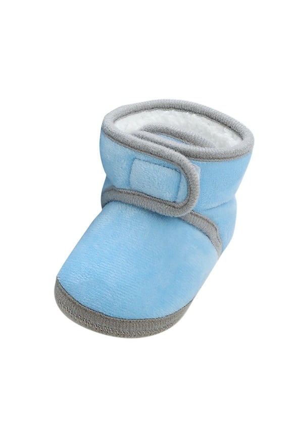 Toddler Slippers Booties Shoes Fashion Solid Color Non Slip Breathable Toddler Boots Girl Booties Shoes Blue 5