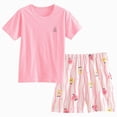 thumbnail image 1 of dmqupv Toddler Summer Pajamas Girl Girls Pajama Sets Ruffled Sleepwear Casual Short Sleeve Shirt and Shorts 2pcs Summer Pjs Set Pink,13-14 Years, 1 of 7