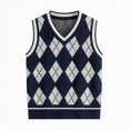 thumbnail image 1 of dmqupv Top for Teen Girls Sweaters Vest Lightweight Sleeveless Cable Knit Sweater Button Down Knitwear Tank Tops Navy,15-17 Years, 1 of 5
