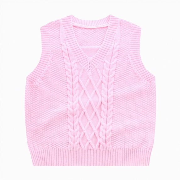 dmqupv Trending Teen Girl Clothes Kid Girls Sweater Vest Sleeveless Button Down Knit School Sweater Vest Top Pink,2-3 Years