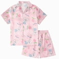 thumbnail image 1 of dmqupv Tween Pajamas Girls Pajamas Silky Pjs for Girls Satin Sleepwear 2 PCS Top and Shorts for Kids Girl Pajamas Blue,4-5 Years, 1 of 4